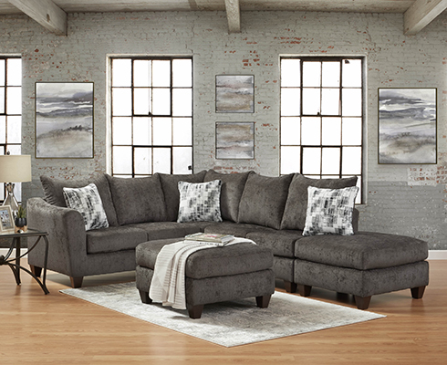 Wow Dusk Sectional with floating ottoman